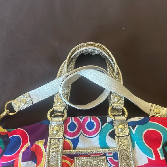 Coach Vintage Poppy Pop C Spotlight Tote Shoulder Bag Gold Multi C0973-13830 - Picture 6 of 13